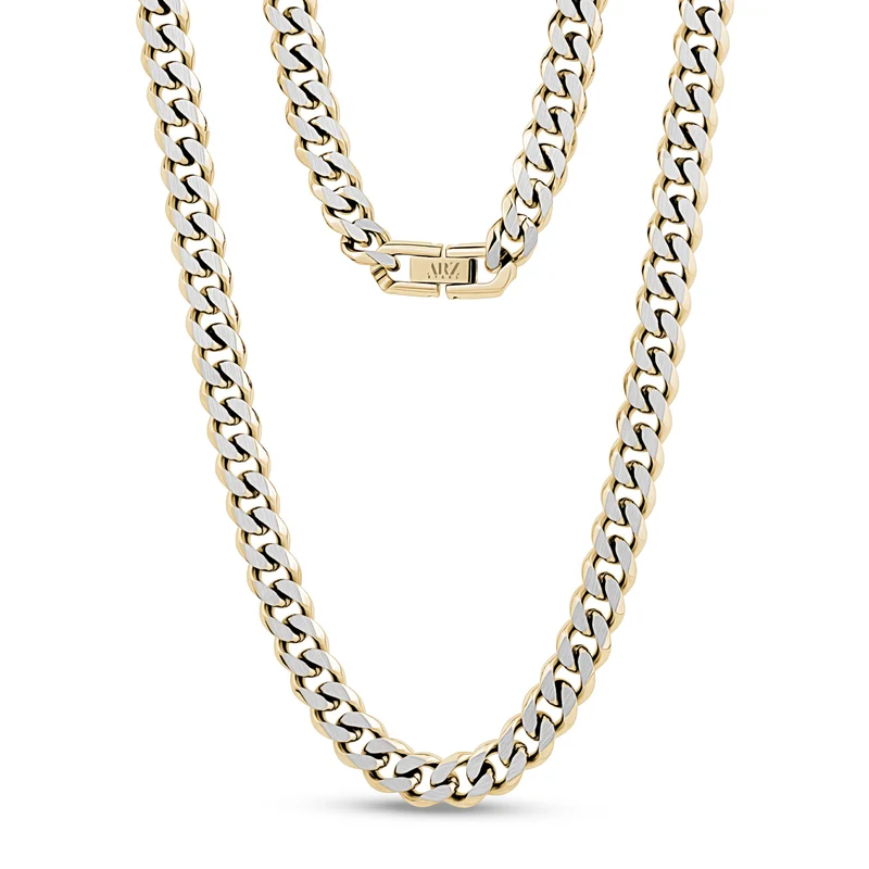 8mm zweifarbige kubanische Gliederkette