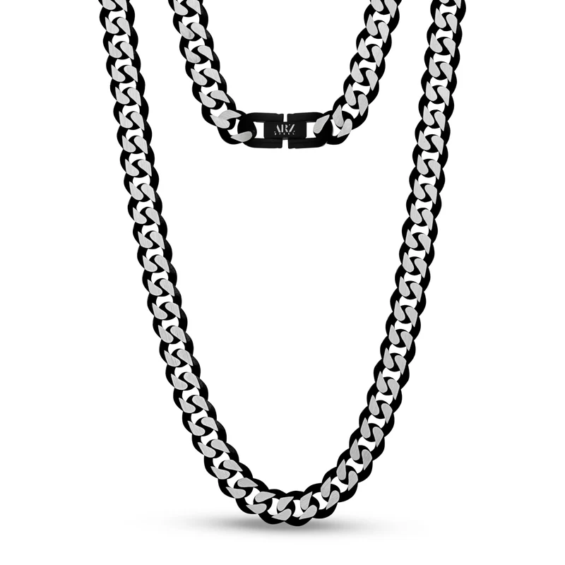 8mm zweifarbige kubanische Gliederkette