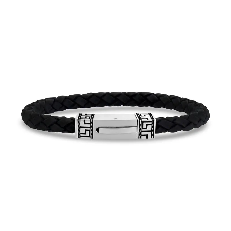 Griechischer Schlüssel Lederarmband | 6MM