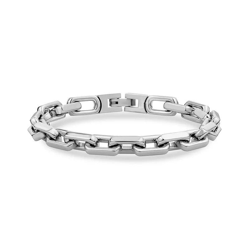 Längliches Stahlgliederarmband | 7MM