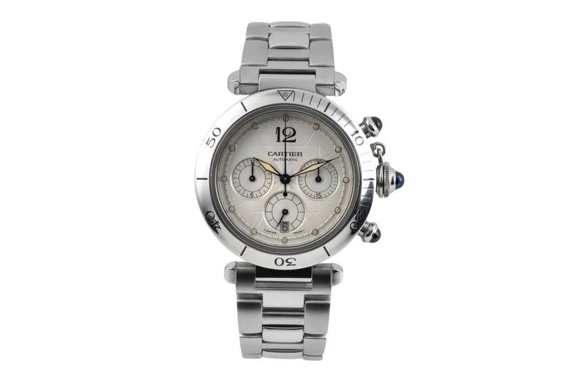 Cartier Pasha chronograph steel automatic men's watch W31030H3 [2604278]