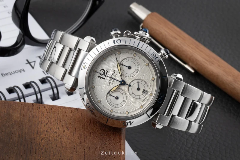 Cartier Pasha chronograph steel automatic men's watch W31030H3 [2604278]
