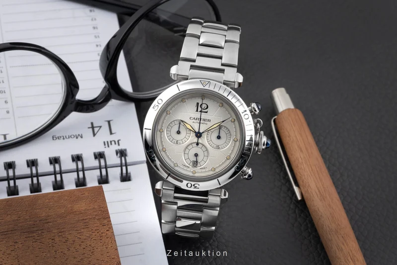 Cartier Pasha chronograph steel automatic men's watch W31030H3 [2604278]