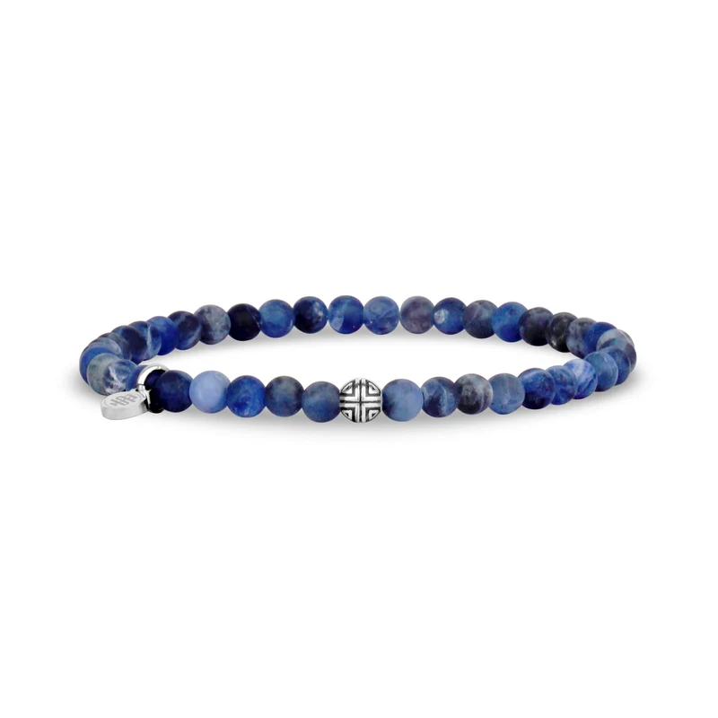 Mattes Sodalith-Perlenarmband | 4MM