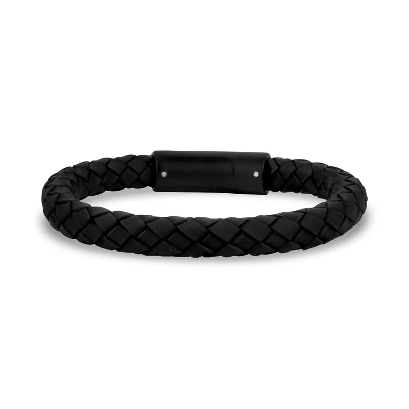 Schwarzes Lederarmband | 8MM