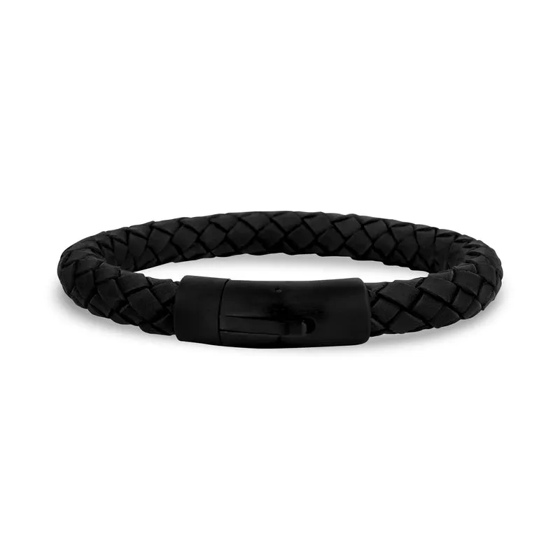 Schwarzes Lederarmband | 8MM