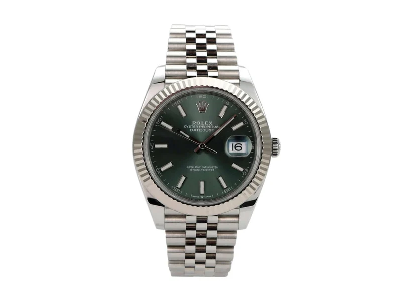 Rolex Datejust 41 Edelstahl Weißgold 126334 Mint Green Jubile-Band
