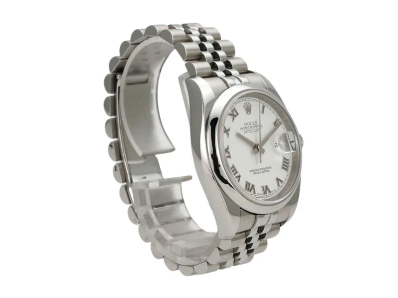 Rolex Datejust 36 116200 Weiß Römisch Jubile-Band