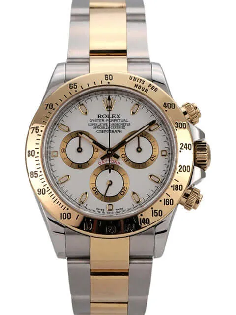 Rolex Daytona Edelstahl Gelbgold 116523 Weiß