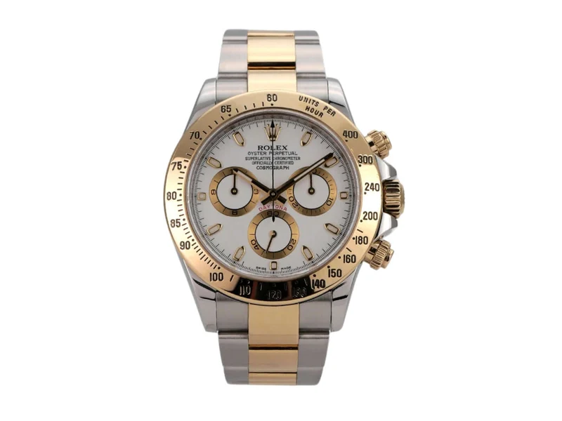 Rolex Daytona Edelstahl Gelbgold 116523 Weiß