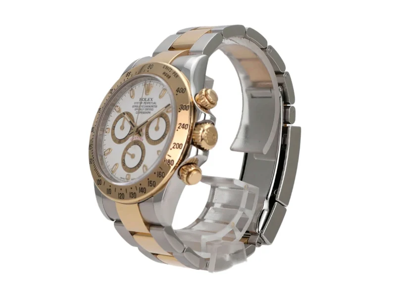 Rolex Daytona Edelstahl Gelbgold 116523 Weiß