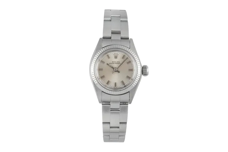 Rolex Oyster Perpetual steel / white gold automatic women's watch 6719 Vintage [2604179]