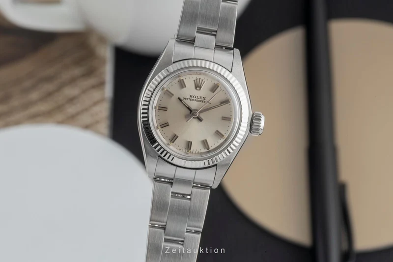Rolex Oyster Perpetual steel / white gold automatic women's watch 6719 Vintage [2604179]