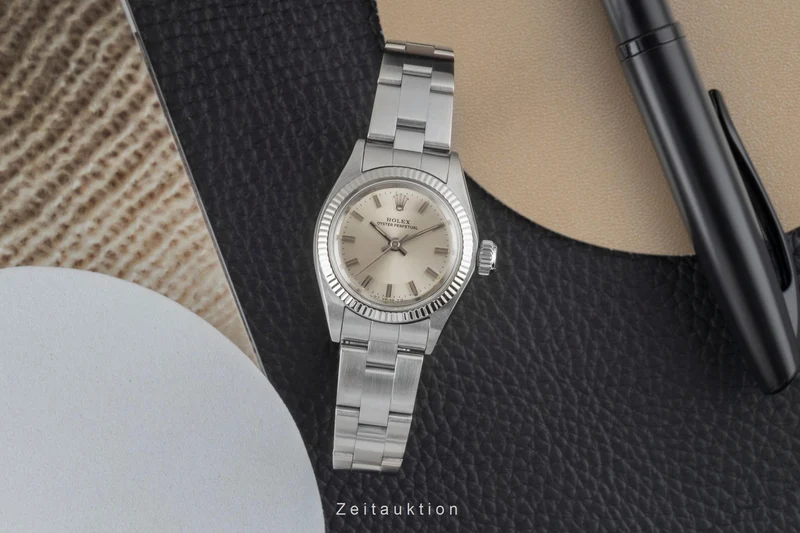 Rolex Oyster Perpetual steel / white gold automatic women's watch 6719 Vintage [2604179]