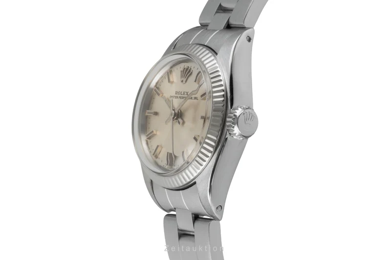 Rolex Oyster Perpetual steel / white gold automatic women's watch 6719 Vintage [2604179]