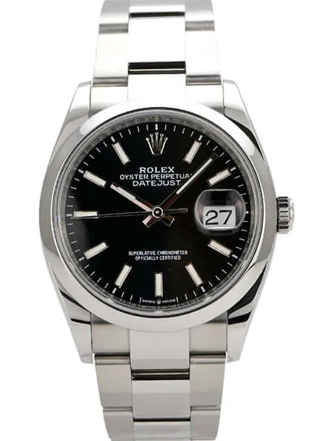 Rolex Datejust 36 Oystersteel 126200 Schwarz