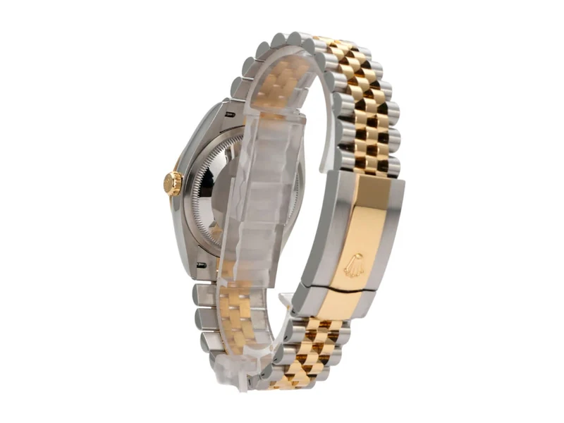 Rolex Datejust 36 Oystersteel Gelbgold 126233 Schwarz Diamant Jubile-Band