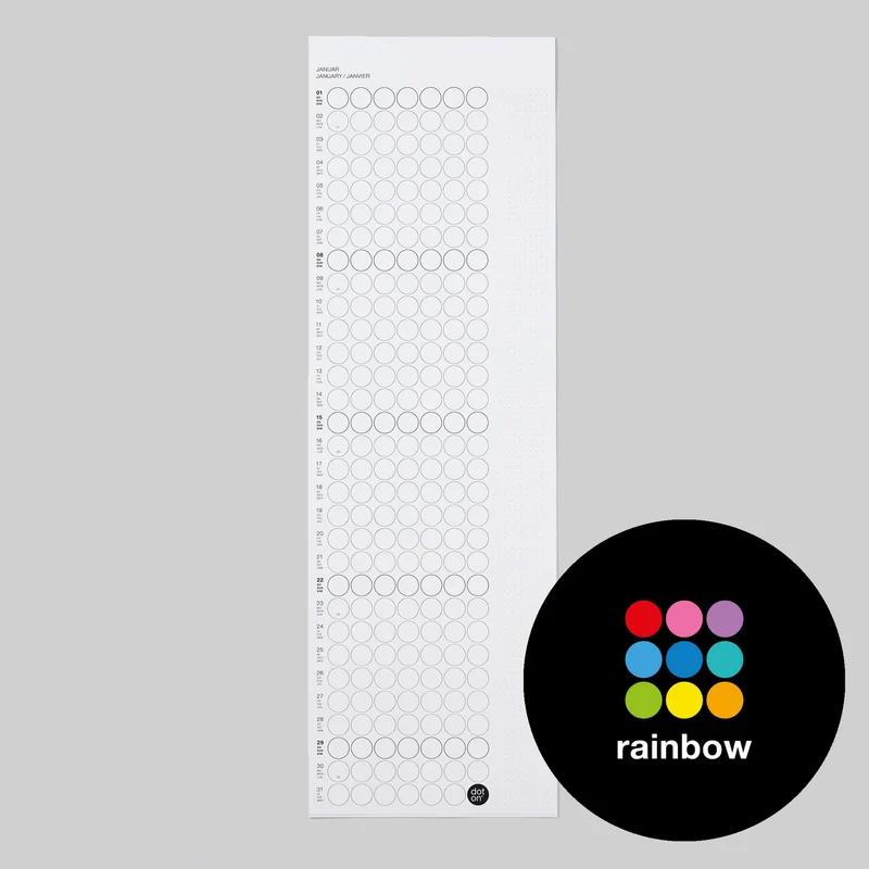 MAXI RAINBOW - Monatsplaner - mit Klebepunkten | dot on