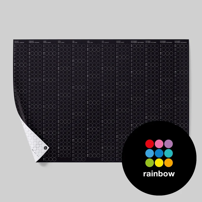 CLASSIC RAINBOW - Jahresplaner - Querformat | dot on
