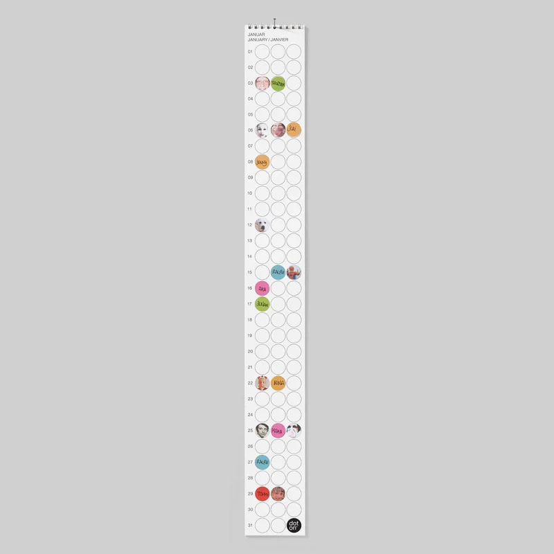 BDAY Rainbow - Geburtstagskalender - mit Klebepunkten - 8x70 cm | dot on