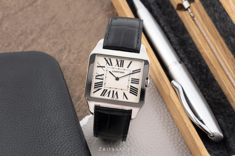 Cartier Santos Dumont 18 ct white gold manual winding men's watch W2007051 [2603385]