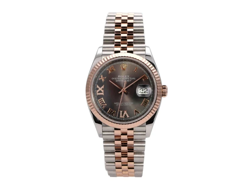 Rolex Datejust 36 Ref. 126231 Rhodium Römisch Diamant Jubile-Band