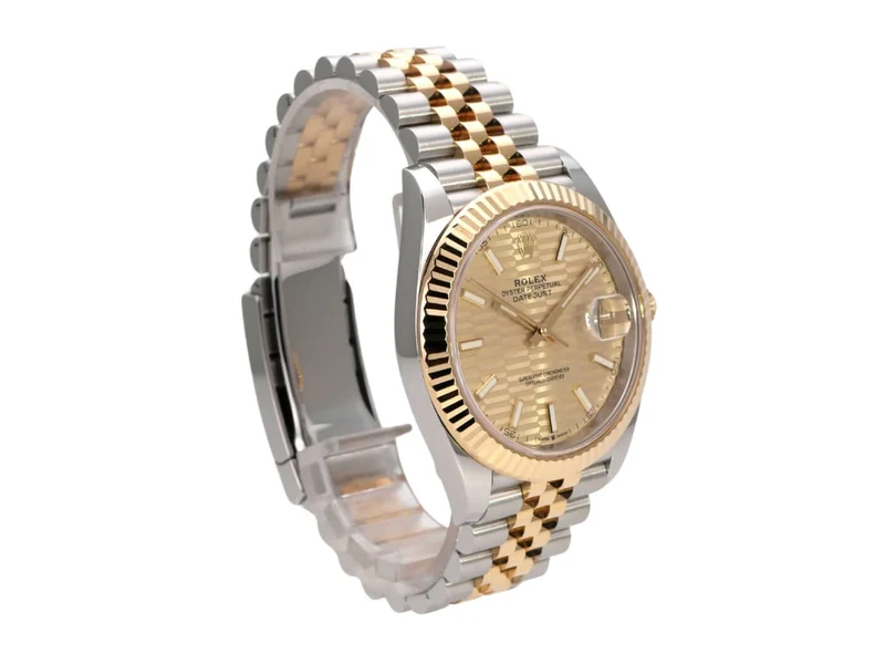 Rolex Datejust 41 Edelstahl Gelbgold 126333 Golden Riffelmuster Jubile-Band