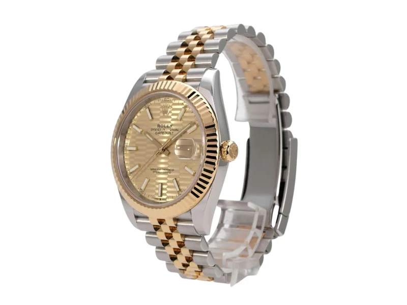 Rolex Datejust 41 Edelstahl Gelbgold 126333 Golden Riffelmuster Jubile-Band