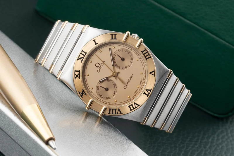 Omega Constellation steel / gold quartz men's watch 396.1070 396.1080 Vintage [2604098]