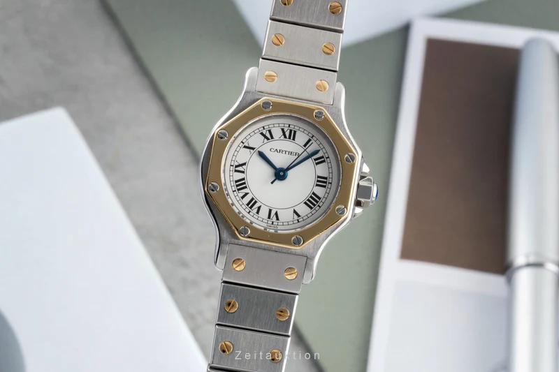 Cartier Santos steel / gold automatic women's watch 0907 [2604062]