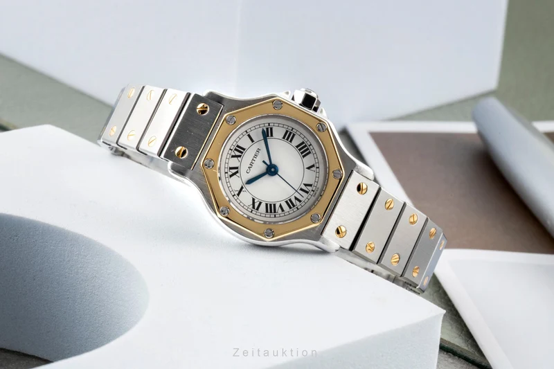 Cartier Santos steel / gold automatic women's watch 0907 [2604062]
