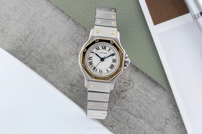 Cartier Santos steel / gold automatic women's watch 0907 [2604062]