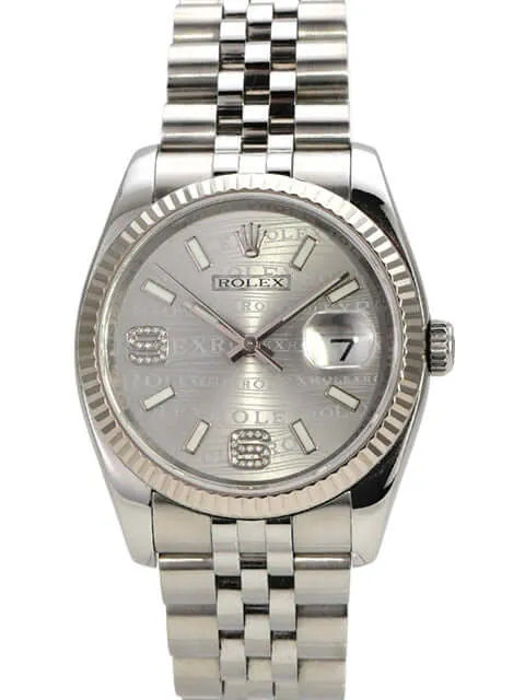 Rolex Datejust 36 Edelstahl Weißgold 116234 Silber A Dia Jubile-Band