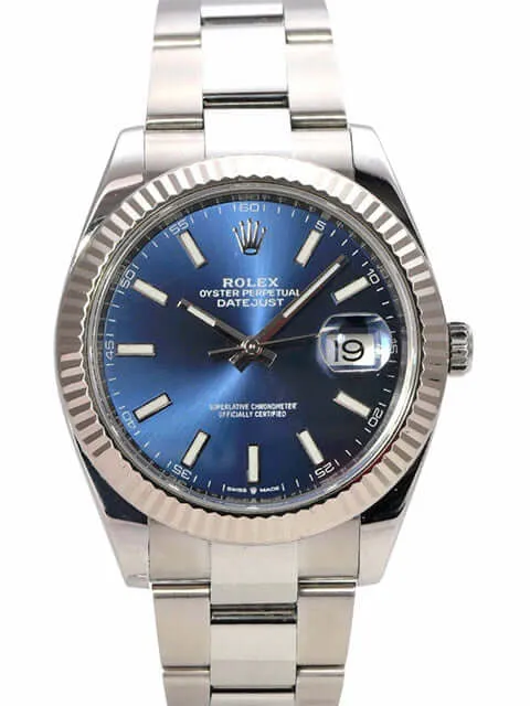 Rolex Datejust 41 Edelstahl Weißgold 126334 Blau