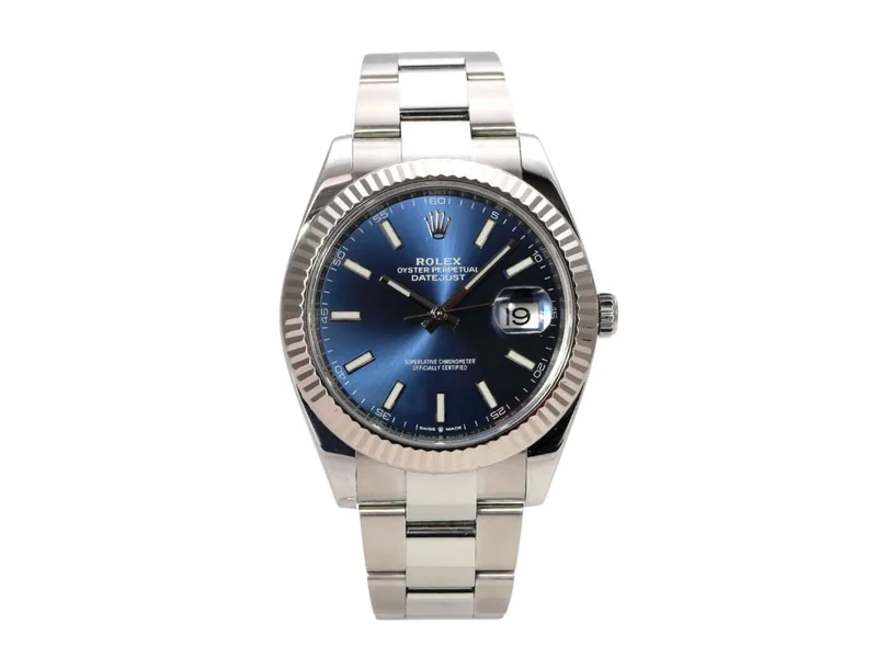 Rolex Datejust 41 Edelstahl Weißgold 126334 Blau