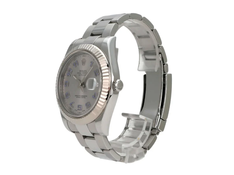 Rolex Datejust II Edelstahl Weißgold 116334 Rhodium Arabisch