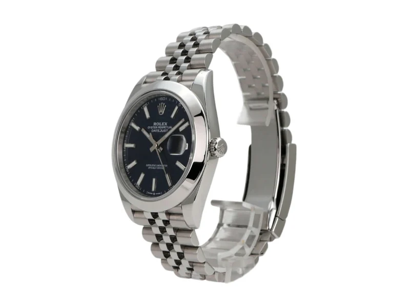 Rolex Datejust 41 Edelstahl 126300 Blau Riffelmuster Jubile-Band