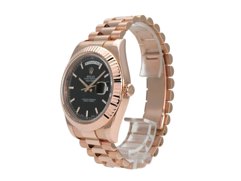 Rolex Day-Date II 218235 Everose-Gold Schwarz Index