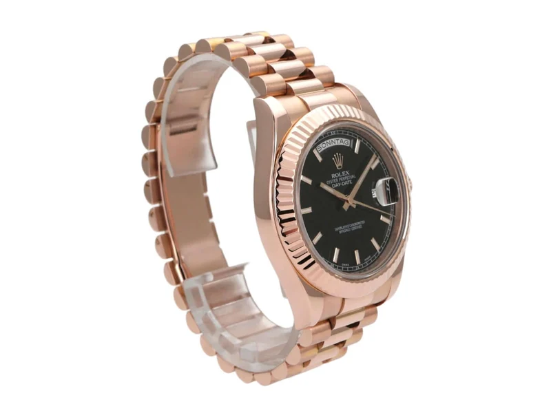 Rolex Day-Date II 218235 Everose-Gold Schwarz Index