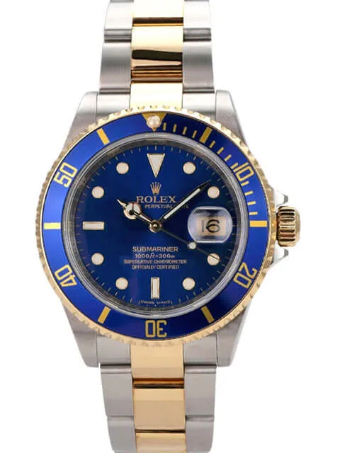 Rolex Submariner Date 16613 Edelstahl Gold Blau
