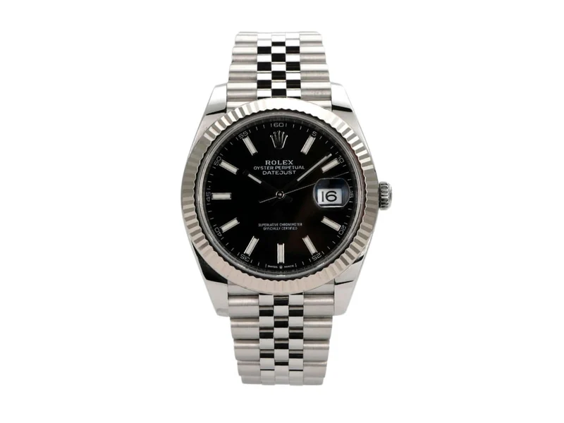 Rolex Datejust 41 Edelstahl Weißgold 126334 Schwarz Jubile-Band