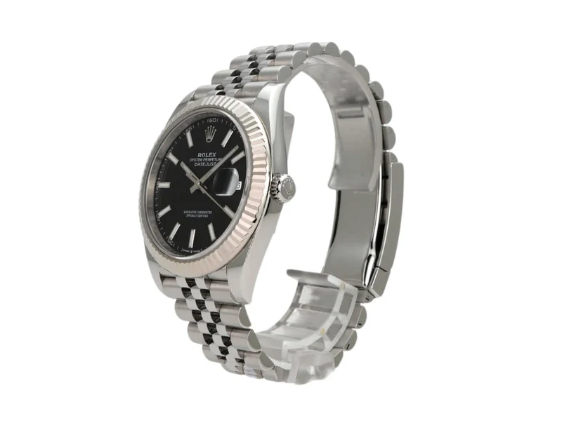 Rolex Datejust 41 Edelstahl Weißgold 126334 Schwarz Jubile-Band