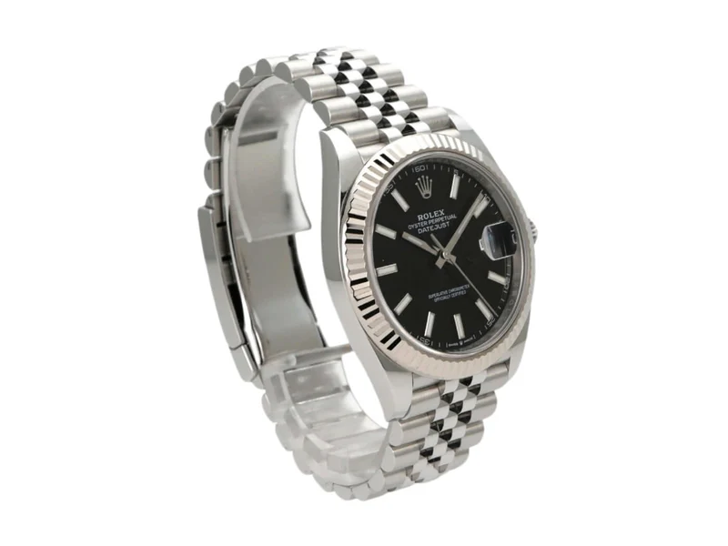 Rolex Datejust 41 Edelstahl Weißgold 126334 Schwarz Jubile-Band