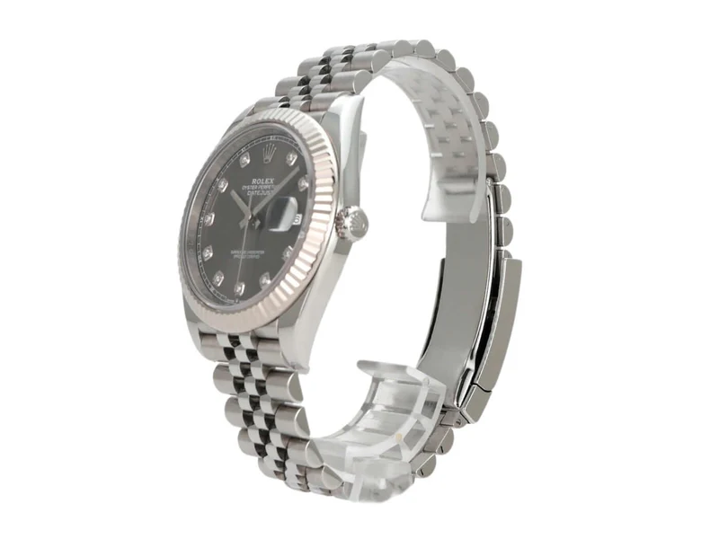 Rolex Datejust 41 Edelstahl Weißgold 126334 Rhodium Diamant Jubile-Band
