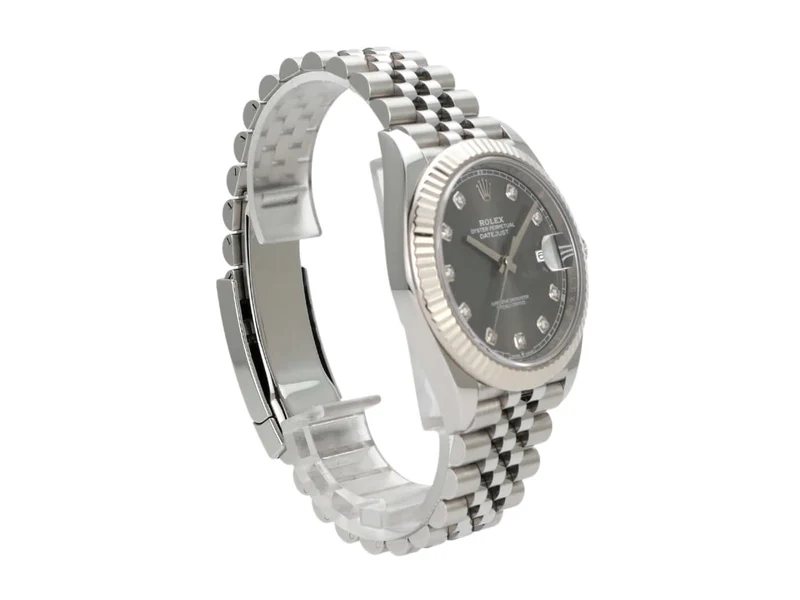 Rolex Datejust 41 Edelstahl Weißgold 126334 Rhodium Diamant Jubile-Band