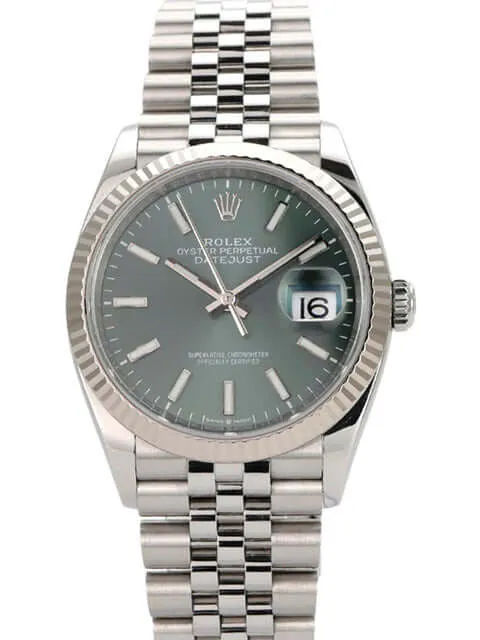 Rolex Datejust 36 Oystersteel Weißgold 126234 Mintgrün Jubile-Band