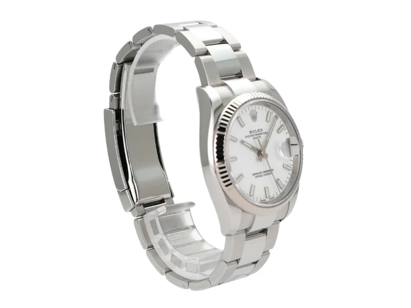 Rolex Oyster Perpetual Date 34 Edelstahl / Weißgold 115234 Weiß