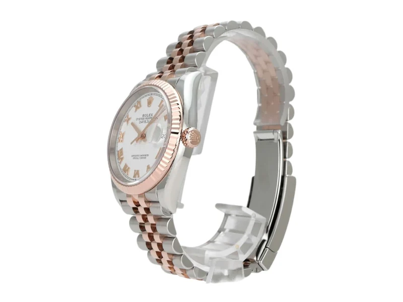 Rolex Datejust 36 Oystersteel Everose-Gold 126231 Weiß Römisch Jubile-Band