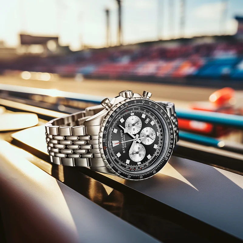 Stührling Japanese Chronograph RaceWay 1010 44mm Quartz Watch