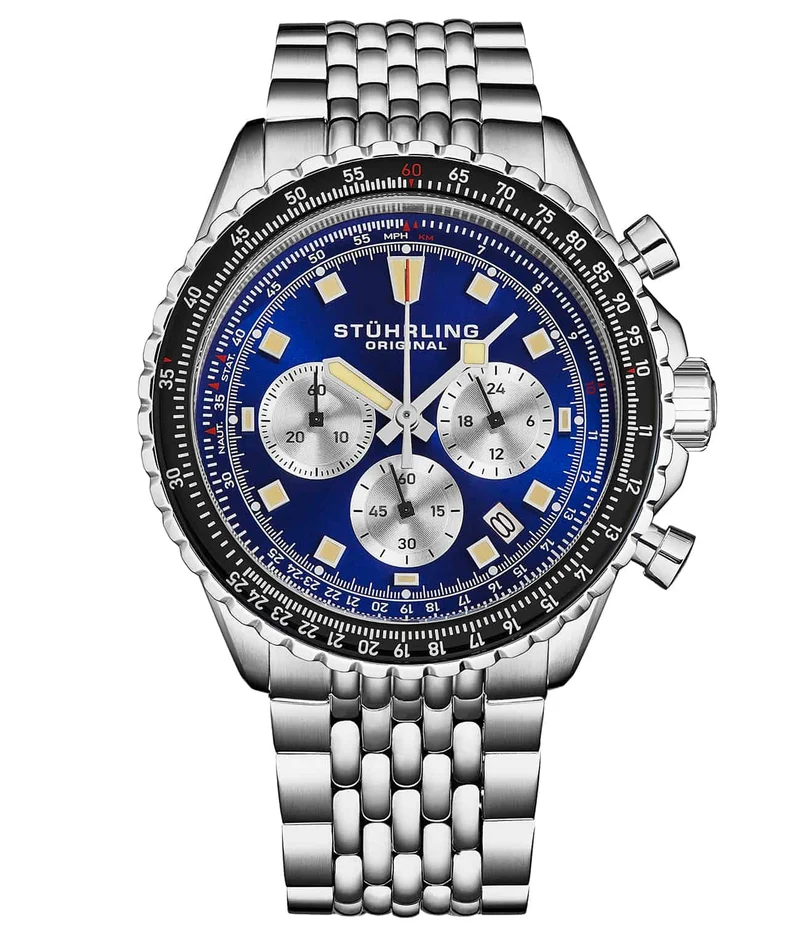 Stührling Japanese Chronograph RaceWay 1010 44mm Quartz Watch